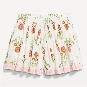 High-Waisted Volume Flounce Shorts -- 2.5-inch inseam XS | Pink/Orange Floral
